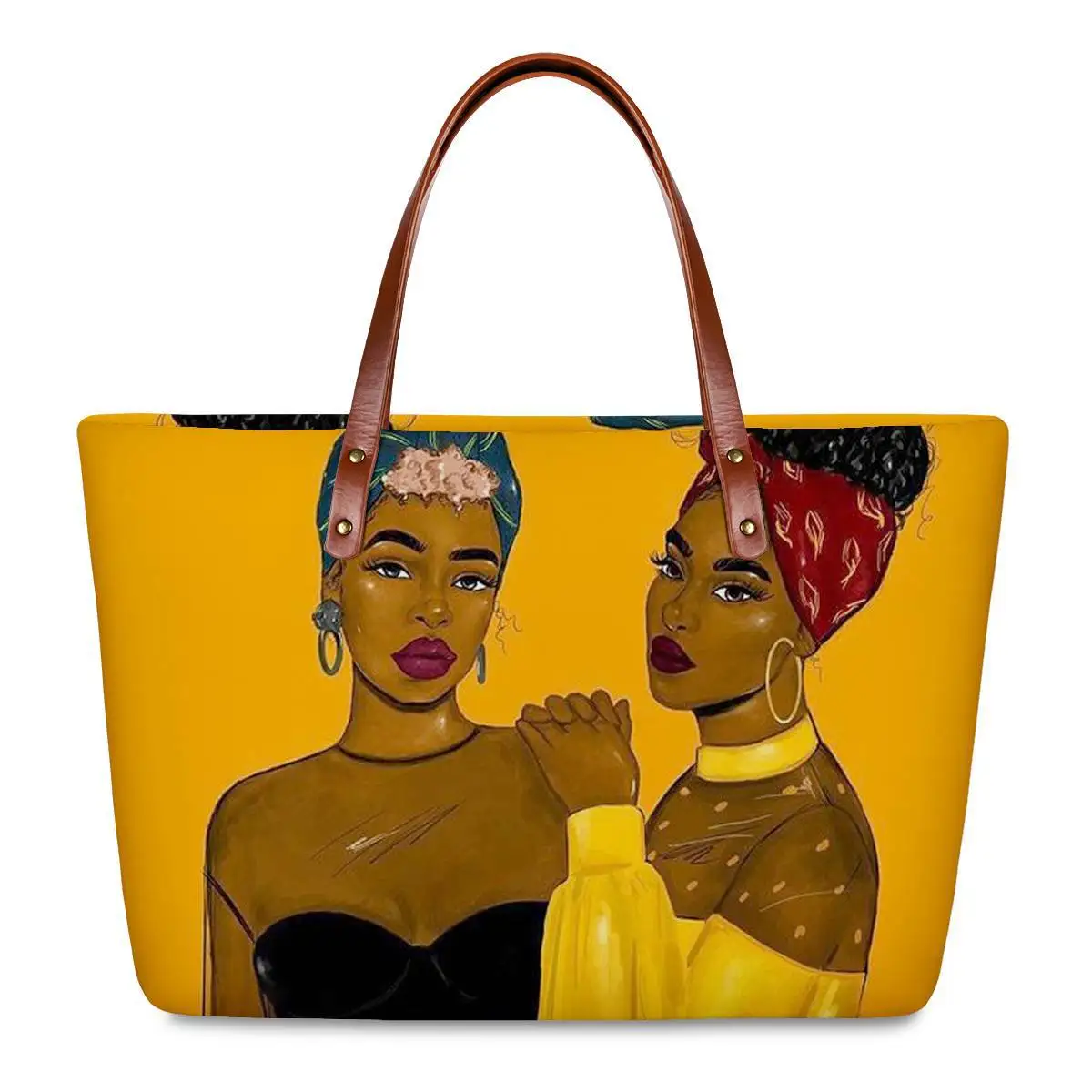 Custom Canvas Large Bags Women Handbags Ladies Luxury Purses And Handbags For Women Black Art African Girls Print Handbags, 2colors
Custom Canvas Large Bags Women Handbags Ladies Luxury Purses And Handbags For Women Black Art African Girls Print Handbags, 2colors