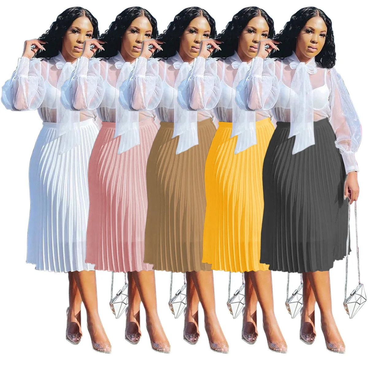 2021 new fall clothing women white fashion dress women's casual solid color chiffon pleated skirt
2021 new fall clothing women white fashion dress women's casual solid color chiffon pleated skirt