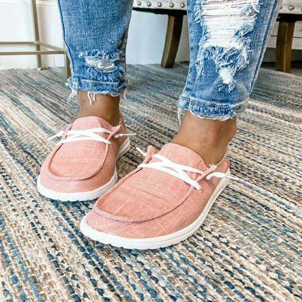 Summer Women Canvas Flats Shoes Sneakers Walking Sports Female