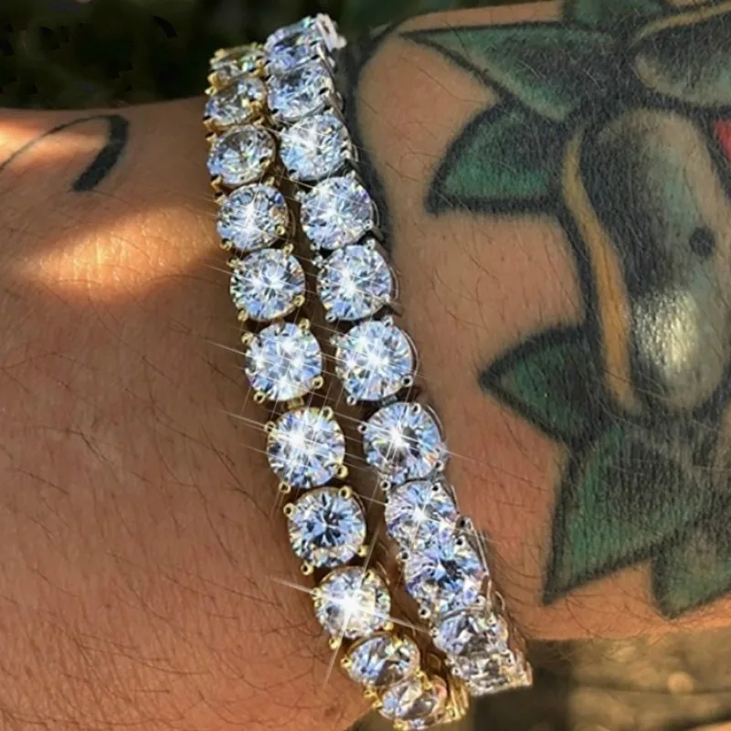 5mm Iced Out Single Row Rhinestones Chain Bling Tennis Charm Bracelets Jewelry Hip Hop Men Bracelet, 24k gold
5mm Iced Out Single Row Rhinestones Chain Bling Tennis Charm Bracelets Jewelry Hip Hop Men Bracelet, 24k gold