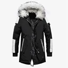 Wholesale mens winter jacket casual long outwear hooded collar jackets and coats for men