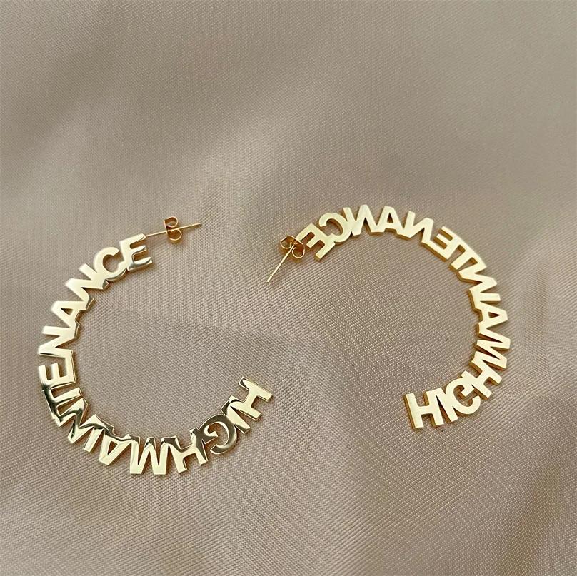 Stainless Steel Jewelry Custom Hoop Name Earrings Fashion Boho Personalised Name Earrings Modern for Women Girls, Gold, silver, rose gold
Stainless Steel Jewelry Custom Hoop Name Earrings Fashion Boho Personalised Name Earrings Modern for Women Girls, Gold, silver, rose gold