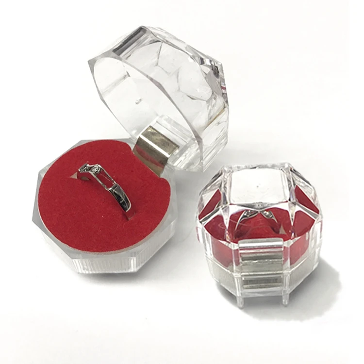 Factory direct small octagonal transparent birthday ring jewelry gift box, Transparent plastic
Factory direct small octagonal transparent birthday ring jewelry gift box, Transparent plastic