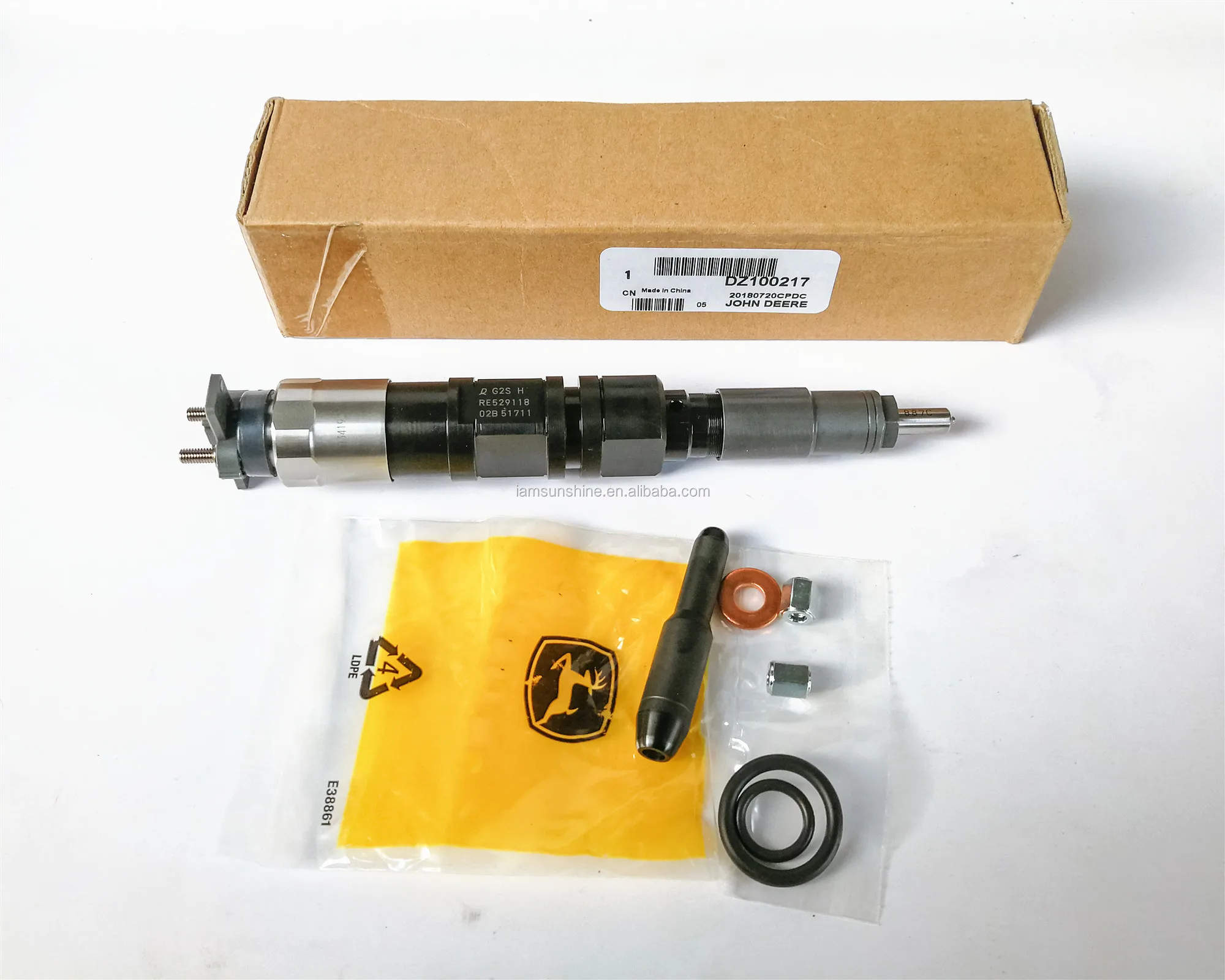 Genuine diesel fuel injector 095000-6490 RE529118 DZ100217 common rail injector 0950006490