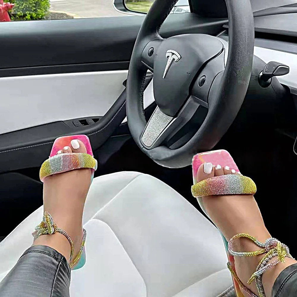J&H fashion rainbow rhinestone tie up flat sandals women casual summer shoes, 2 colors as picture
J&H fashion rainbow rhinestone tie up flat sandals women casual summer shoes, 2 colors as picture