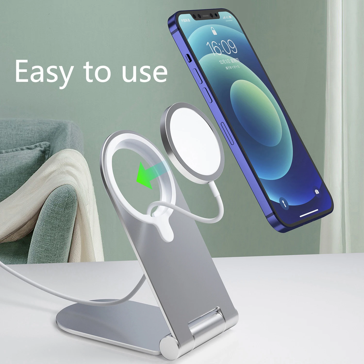 Mobile phone stand Silicone Aluminum Alloy magnet mobile phone holder for iphone 12 pro max, Grey/silver
Mobile phone stand Silicone Aluminum Alloy magnet mobile phone holder for iphone 12 pro max, Grey/silver