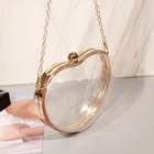 Clutch Bag Clutch Factory Direct Sell Transparent Heart Shape Personalized Chain Clutch Acrylic Bag