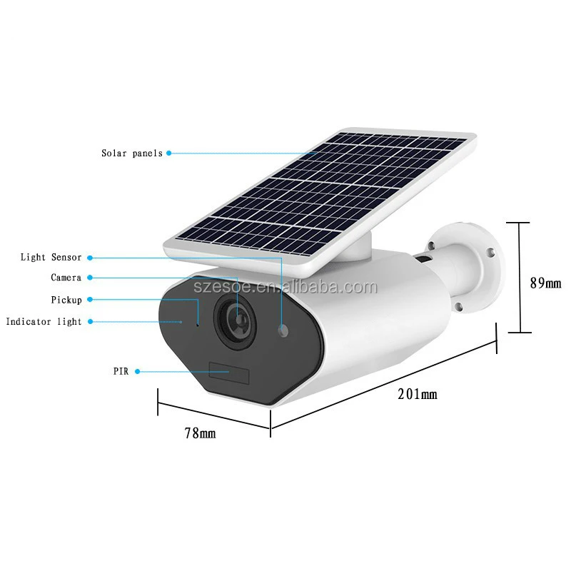 solar panel ip security camera system with sd card