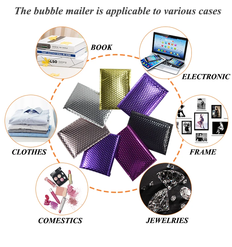 Factory Custom High Grade Shock Printed Air Bubble Poly Co Extruded Film Bubble Envelope Mailer Bag Padded Plastic