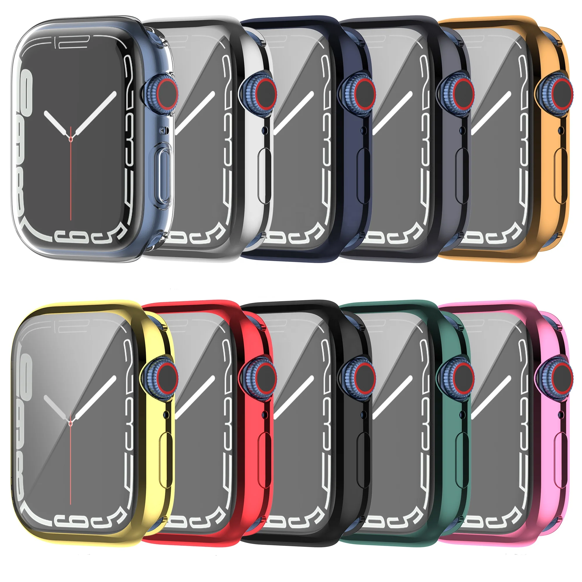 Plating TPU Protector Case For Apple Watch 45mm 41mm Full Screen Protective Cover For iWatch Series 7
Plating TPU Protector Case For Apple Watch 45mm 41mm Full Screen Protective Cover For iWatch Series 7