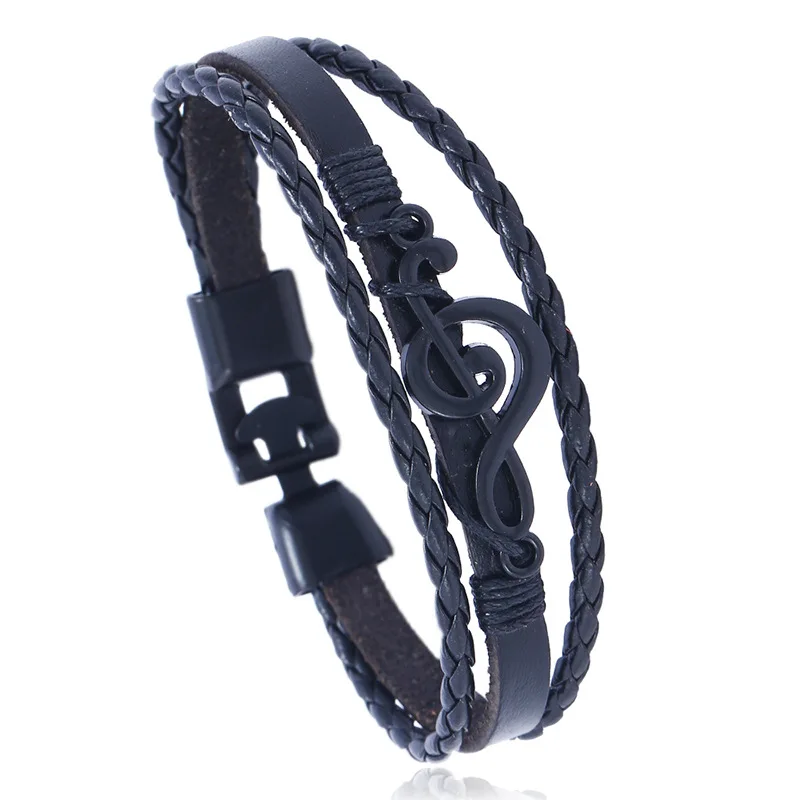 Hot Sale Punk Retro Multilayer Black Woven Bracelet Handmade Music Festival Leather Bracelet For Women And Men
Hot Sale Punk Retro Multilayer Black Woven Bracelet Handmade Music Festival Leather Bracelet For Women And Men