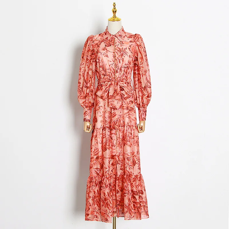2020 new arrival fashion brand women long dress floral printing women casual dress with puff sleeve and slim waist
2020 new arrival fashion brand women long dress floral printing women casual dress with puff sleeve and slim waist