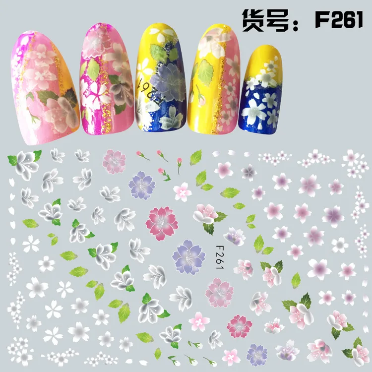 F261-266 Flowers Nail Art Decals 3D Manicure Applique Nail Stickers for Nail Decoration, As picture
F261-266 Flowers Nail Art Decals 3D Manicure Applique Nail Stickers for Nail Decoration, As picture