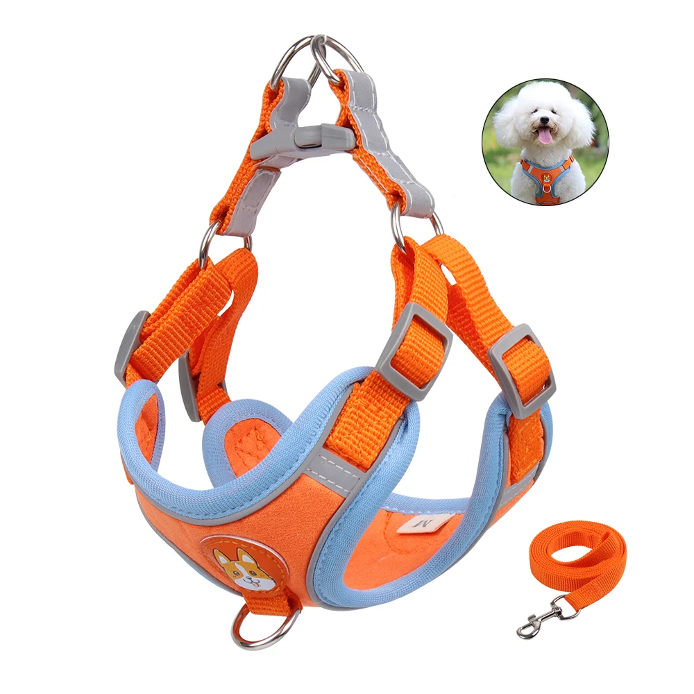 New custom adjustable soft pet dog harness suede dogs and cats strap reflective breathable luxury pet harness, Customized color
New custom adjustable soft pet dog harness suede dogs and cats strap reflective breathable luxury pet harness, Customized color