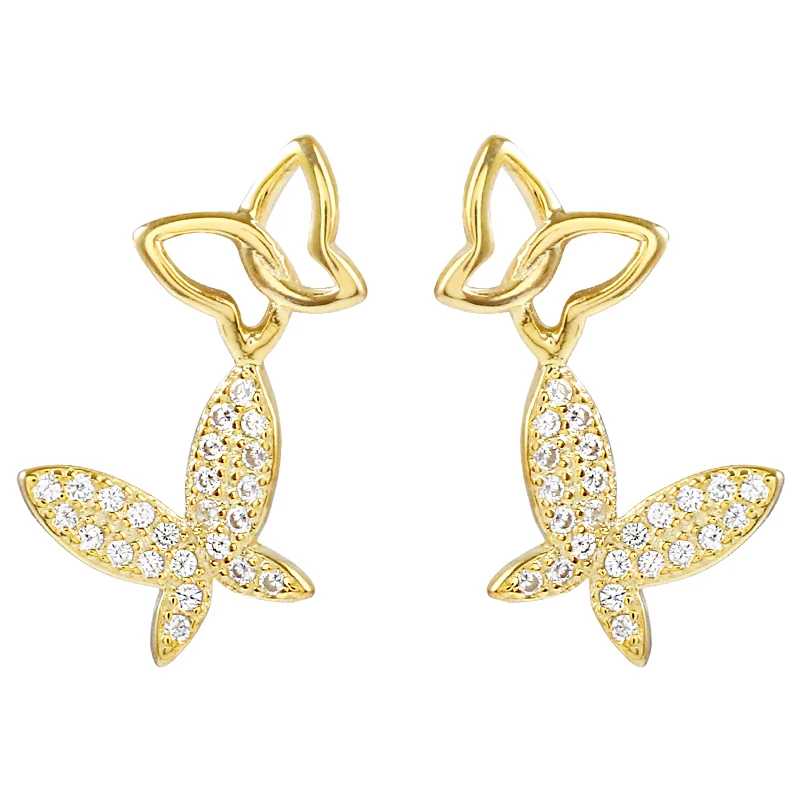 Wholesale Trend New Arrival Design 18K Gold Plated Butterfly Earring Cubic Zircon For Women 925 Sterling Silver Jewelry, Silver/gold
Wholesale Trend New Arrival Design 18K Gold Plated Butterfly Earring Cubic Zircon For Women 925 Sterling Silver Jewelry, Silver/gold