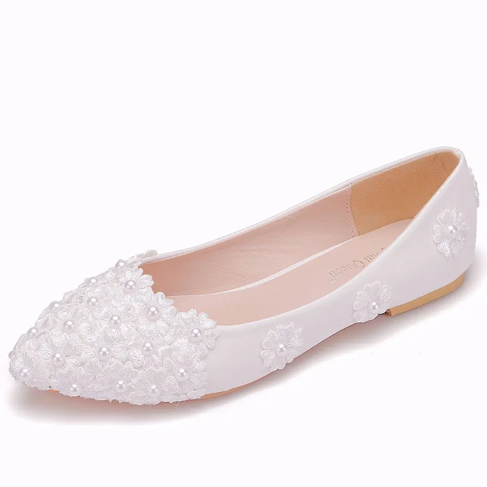 Ballet Flats White Pearl Lace Wedding Shoes For Bride Casual Shoes Wedding Princess Flats
Ballet Flats White Pearl Lace Wedding Shoes For Bride Casual Shoes Wedding Princess Flats