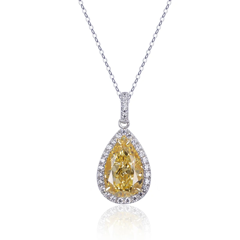 925 Silver Sterling Necklace Tear Drop Bright yellow carbon CZ Diamond solid pendant necklace
925 Silver Sterling Necklace Tear Drop Bright yellow carbon CZ Diamond solid pendant necklace