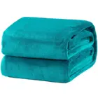 High quality luxury lightweight cozy super soft plush microfiber solid flannel throw blankets fleece blanket for home