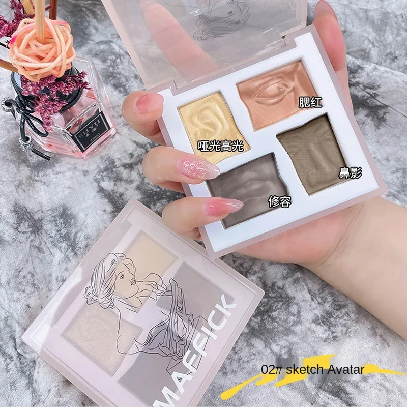 Four Colors Bronzer Powder Highlighter Crouching Silkworm Matte Brightening Nose Shadow Blush And Highlighter Palette
Four Colors Bronzer Powder Highlighter Crouching Silkworm Matte Brightening Nose Shadow Blush And Highlighter Palette