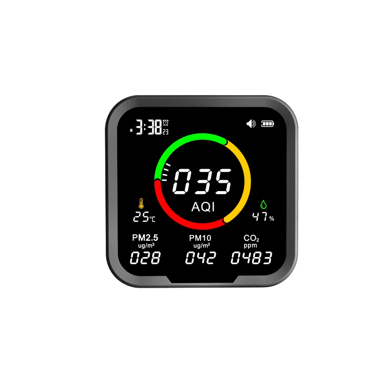 Multifunctional square Co2 detector Indoor/Outdoor Digital PM1.0 PM2.5 Tester Meter indoor air quality monitor
Multifunctional square Co2 detector Indoor/Outdoor Digital PM1.0 PM2.5 Tester Meter indoor air quality monitor