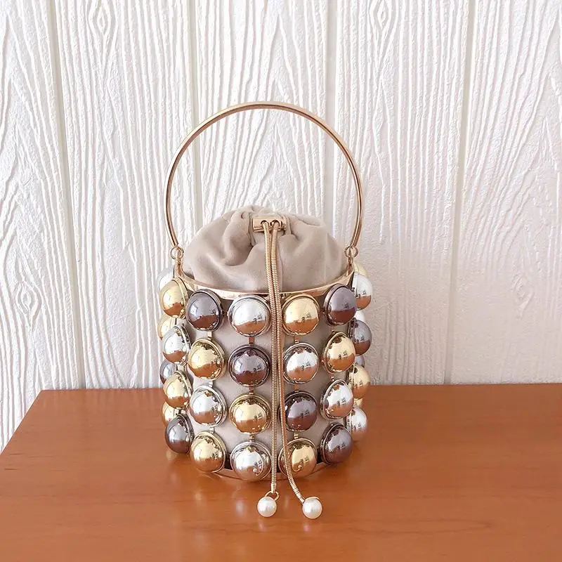 High Quality Bucket Bag Diagonal Hand Pearl Bag Shoulder Summer Handbag With High Click, Pearl apricot, pearl black, metallic apricot...
High Quality Bucket Bag Diagonal Hand Pearl Bag Shoulder Summer Handbag With High Click, Pearl apricot, pearl black, metallic apricot...