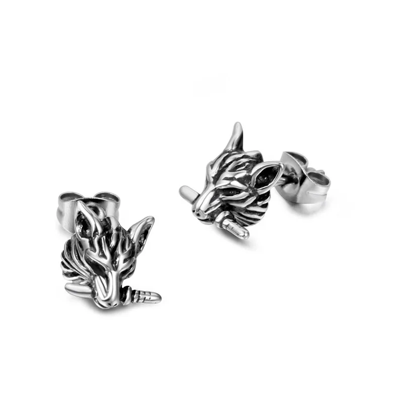 Wholesale And Retail Stainless Steel Antique Silver Womens Hip Hop Punk Gift Party Vintage Wolf Stud Earrings Jewelry
Wholesale And Retail Stainless Steel Antique Silver Womens Hip Hop Punk Gift Party Vintage Wolf Stud Earrings Jewelry