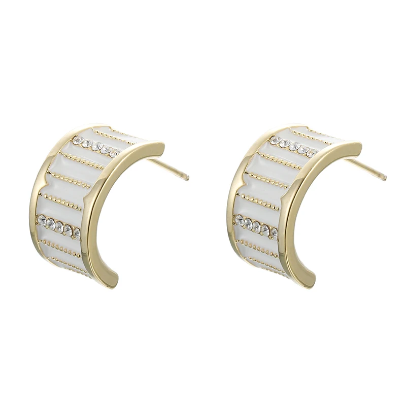 ONYSS Fashion Black White Crystal Rhinestone Earrings C Shape for Women Toppik 2021, Gold
ONYSS Fashion Black White Crystal Rhinestone Earrings C Shape for Women Toppik 2021, Gold