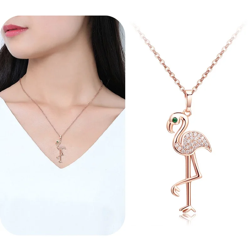 Rose Gold Silver Colors Charm Necklaces & Choker Flamingo Animal Pendants Crystal Zircon Jewelry For Women Lover Gift
Rose Gold Silver Colors Charm Necklaces & Choker Flamingo Animal Pendants Crystal Zircon Jewelry For Women Lover Gift