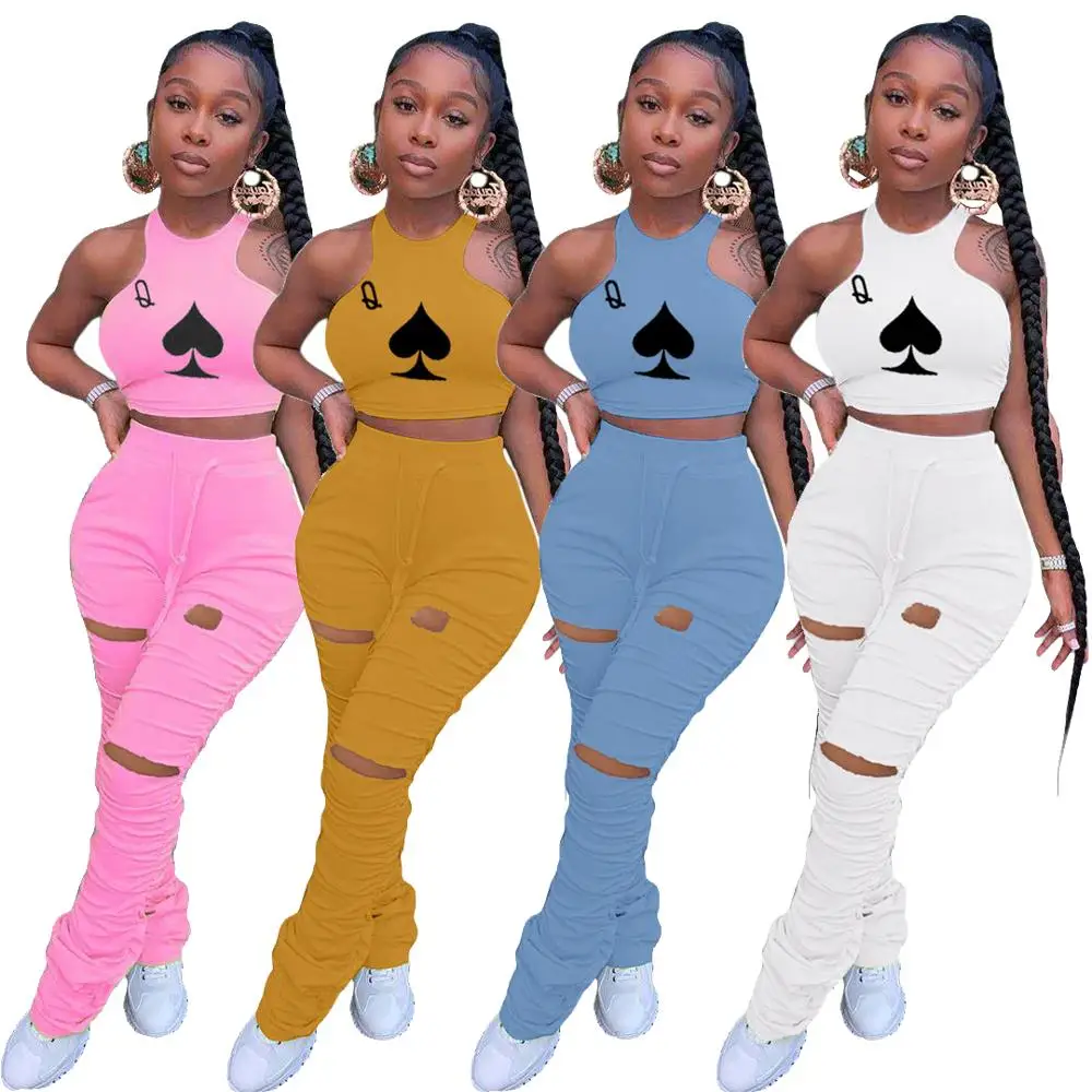 Sexy 2 Piece Set Women Crop Top Stacked Pants Two Piece Set Outfits Womens Stacked Leggings
Sexy 2 Piece Set Women Crop Top Stacked Pants Two Piece Set Outfits Womens Stacked Leggings