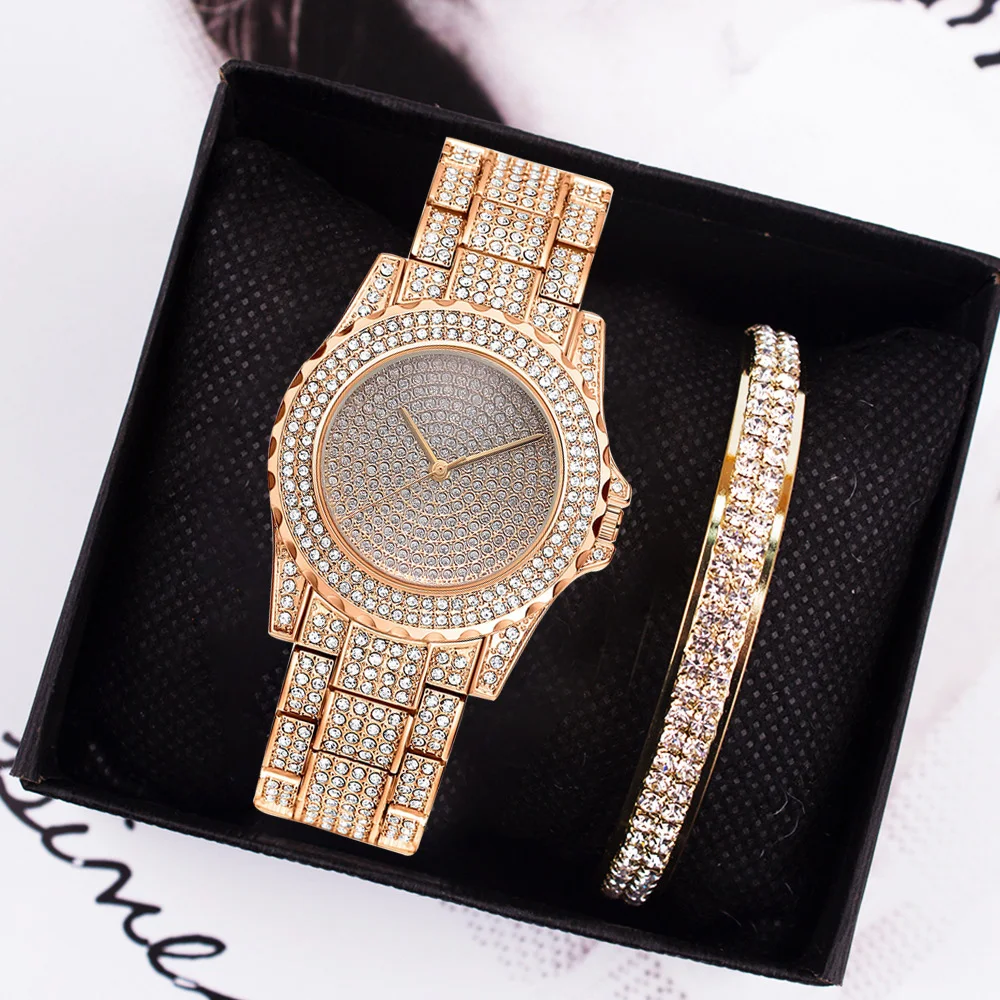 Feminino Relogio Women Watches +bracelet+box set Crystal Full Steel Ladies Wristwatch Iced Out Diamond Watch for women gift
Feminino Relogio Women Watches +bracelet+box set Crystal Full Steel Ladies Wristwatch Iced Out Diamond Watch for women gift