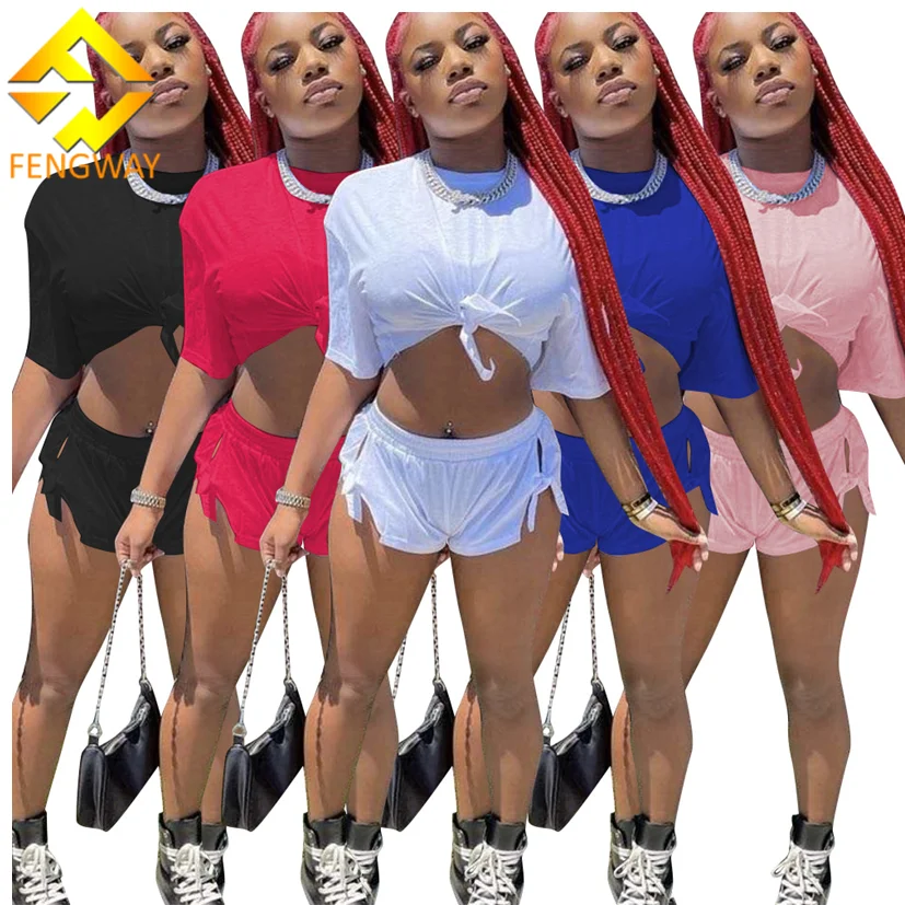 Fengway Custom Logo Solid Two Piece Shorts Set Sport Casual Outfits Bandage Shirts And Split Shorts Set
Fengway Custom Logo Solid Two Piece Shorts Set Sport Casual Outfits Bandage Shirts And Split Shorts Set