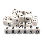 Hot Sale Food Grade Silicone Perle En Letters Bead For Baby Pacifier Chain Making Wholesale