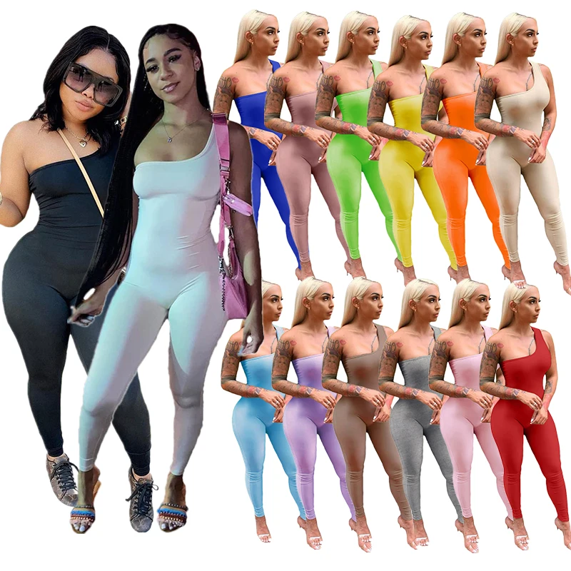 2021 Sexy Ladies Bodycon Rompers One Shoulder Sleeveless Nightclub Wear Summer Women One Piece Jumpsuits, Solid colors
2021 Sexy Ladies Bodycon Rompers One Shoulder Sleeveless Nightclub Wear Summer Women One Piece Jumpsuits, Solid colors