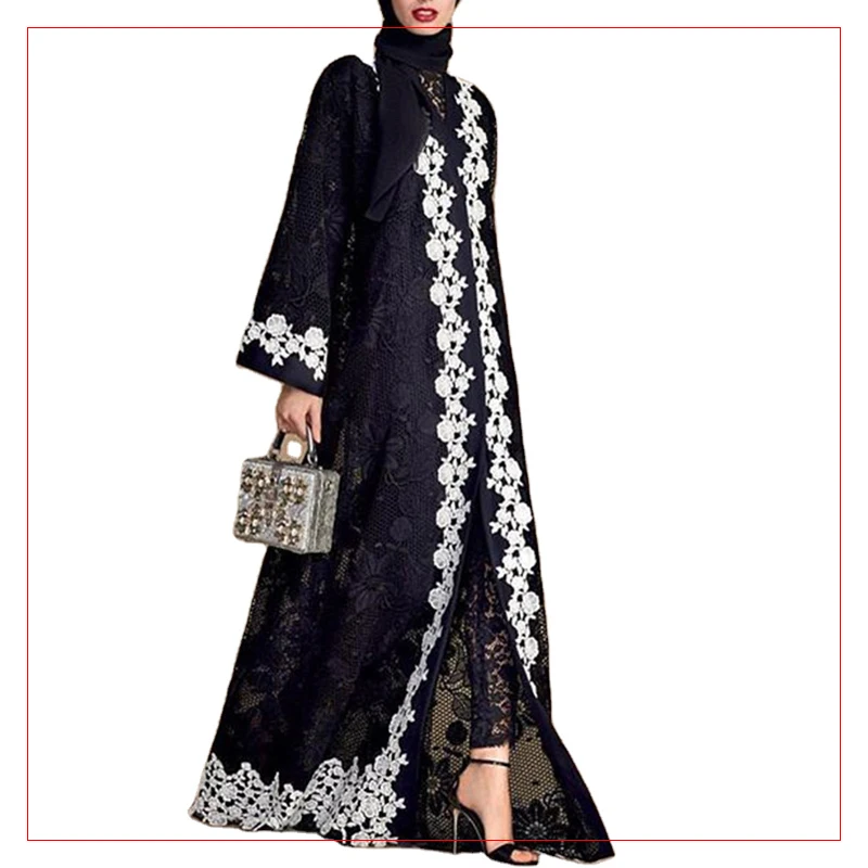 Linlong Middle East New Black Lace Panel White Lace Dubai Islamic Turkey cardigan kimono
Linlong Middle East New Black Lace Panel White Lace Dubai Islamic Turkey cardigan kimono