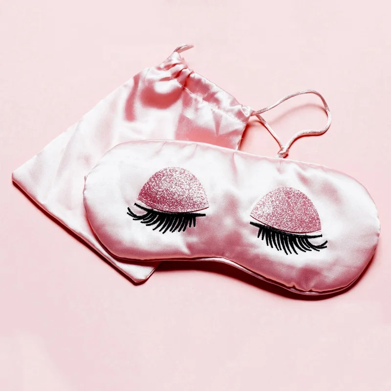 Soft Embroidery Eyelash Sleeping Satin Silk Eye Mask With Pouch, Pink /customize pantone color
Soft Embroidery Eyelash Sleeping Satin Silk Eye Mask With Pouch, Pink /customize pantone color