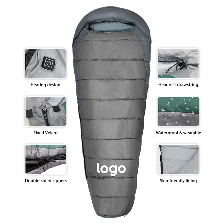 MATMO Adult Traveling Winter Mummy Waterproof Sleeping lat Bag Outdoors,Heated Camping Sleeping Bag For Hiking, Dark green + gray;customizable
MATMO Adult Traveling Winter Mummy Waterproof Sleeping lat Bag Outdoors,Heated Camping Sleeping Bag For Hiking, Dark green + gray;customizable