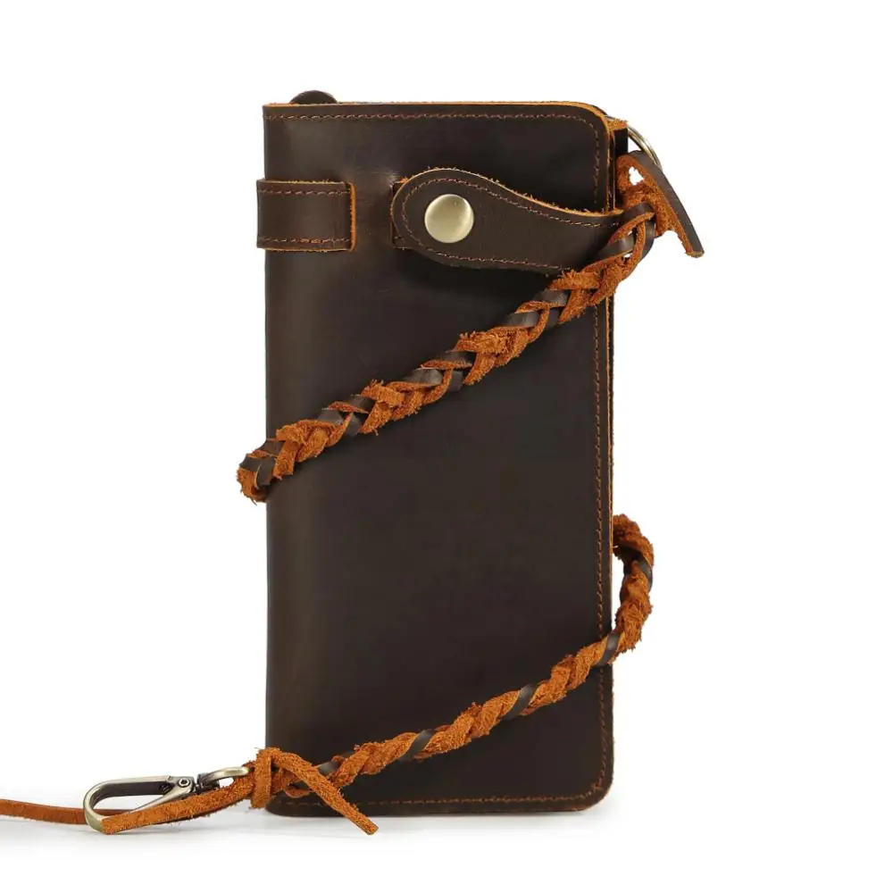 TIDING New Vintage Style Luxury Men Leather Biker Wallet Long Crazy Horse Leather Chain Wallet For Man, Brown
TIDING New Vintage Style Luxury Men Leather Biker Wallet Long Crazy Horse Leather Chain Wallet For Man, Brown