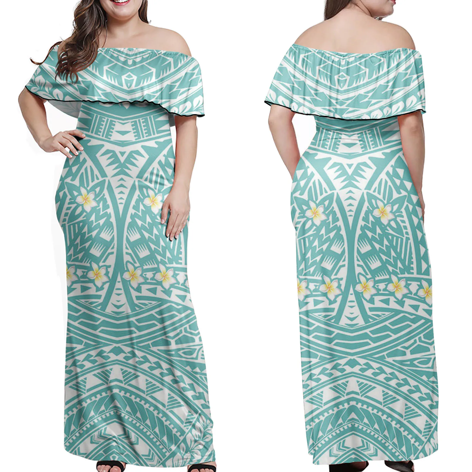 Vintage Blue Print Plus Size Women Dresses Casual Long Polynesian Dress Bodycon Elegant Sleeveless Off The Shoulder Dress Women, Customized color polynesian dress
Vintage Blue Print Plus Size Women Dresses Casual Long Polynesian Dress Bodycon Elegant Sleeveless Off The Shoulder Dress Women, Customized color polynesian dress