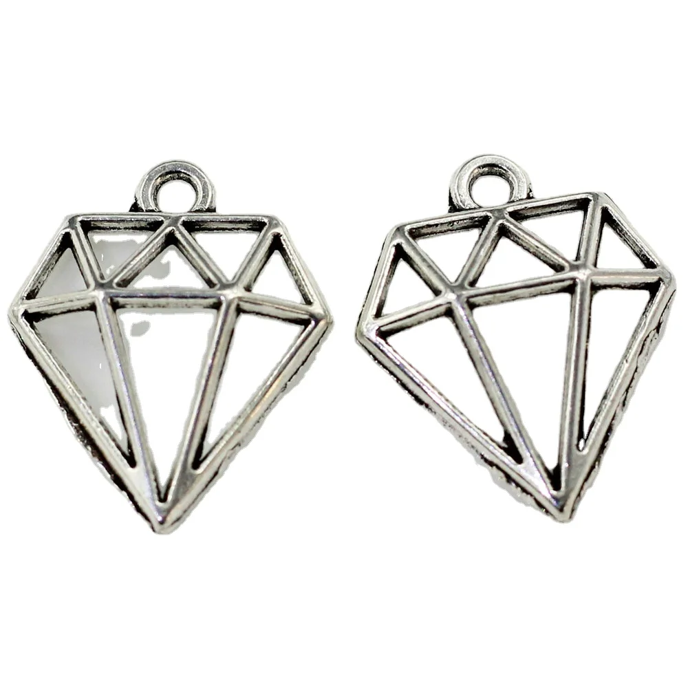 100 pcs Silver Color Hollow Diamond Shaped Charms Pendants 15*20mm DIY Metal Jewelry Findings
100 pcs Silver Color Hollow Diamond Shaped Charms Pendants 15*20mm DIY Metal Jewelry Findings