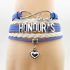 infinity love Honduras Bracelet for woman and man heart Charm honduras national Flag jewelry bracelets & bangles