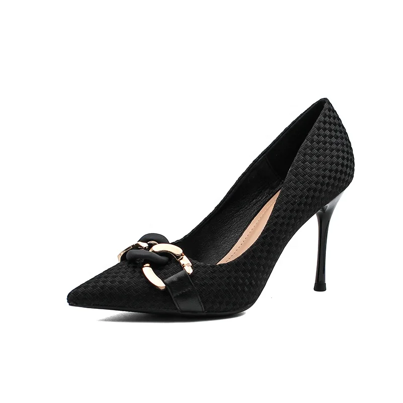 2021 pointed 9cm high heel women's shoes with metal cufflinks and shallow mouth casual pumps
2021 pointed 9cm high heel women's shoes with metal cufflinks and shallow mouth casual pumps
