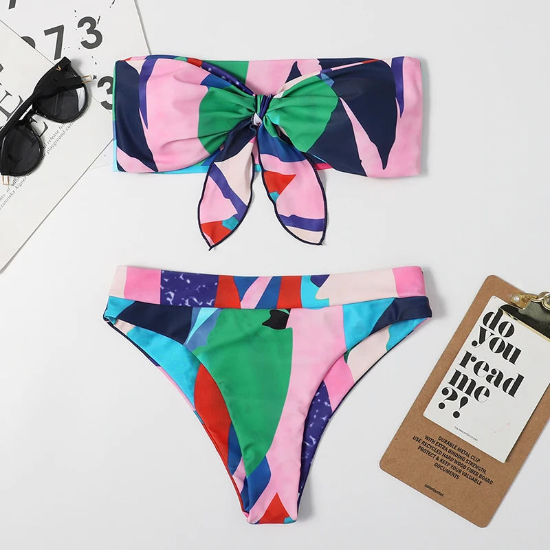 Hot Selling Printed Elastic Sexy Chest Wrap Bikini Summer Vocation private label Women High Waist Two Piece Swimwear, Picture 
Hot Selling Printed Elastic Sexy Chest Wrap Bikini Summer Vocation private label Women High Waist Two Piece Swimwear, Picture