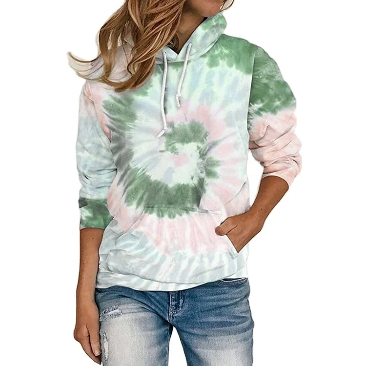 Wholesale Tie Dye Cotton Hooded Hoodie Sports Long Sleeve Crew Neck Women Hoodies Fashionable
Wholesale Tie Dye Cotton Hooded Hoodie Sports Long Sleeve Crew Neck Women Hoodies Fashionable