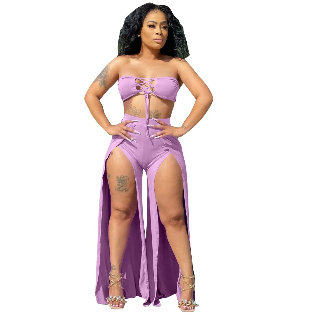 2021 summer set women fashion clothes styles sexy Strapless Split pants womens 2 piece summer sets, 3 colors
2021 summer set women fashion clothes styles sexy Strapless Split pants womens 2 piece summer sets, 3 colors