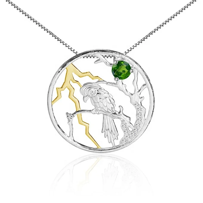 Abiding 925 Sterling Silver Natural Chrome Diopside Bird Pendant Necklace For Women Halloween Jewelry
Abiding 925 Sterling Silver Natural Chrome Diopside Bird Pendant Necklace For Women Halloween Jewelry