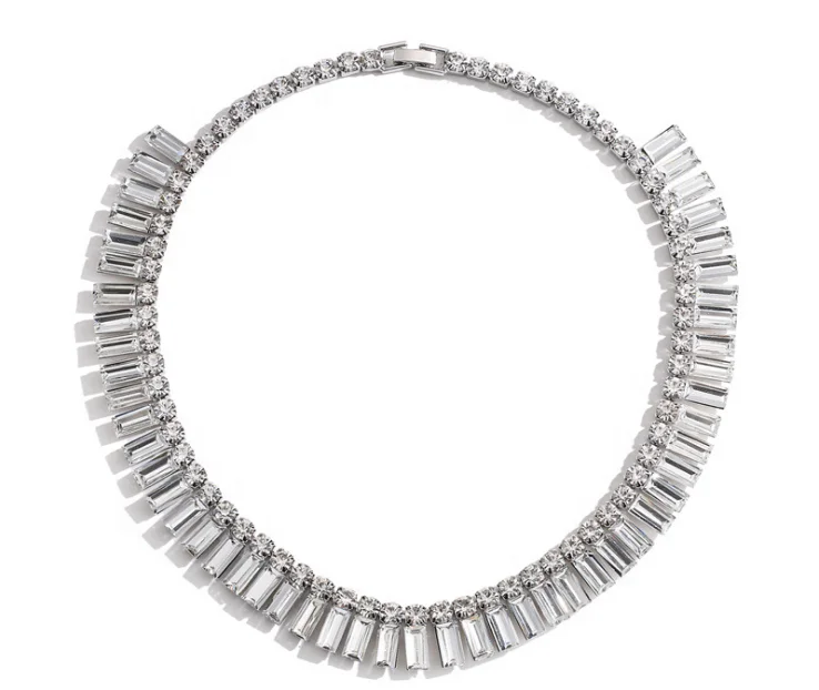 Wholesale Brass Gold Plated Crystal Rhinestone Glass Diamond Choker Necklace Jewelry Women, Clear rhinestone
Wholesale Brass Gold Plated Crystal Rhinestone Glass Diamond Choker Necklace Jewelry Women, Clear rhinestone