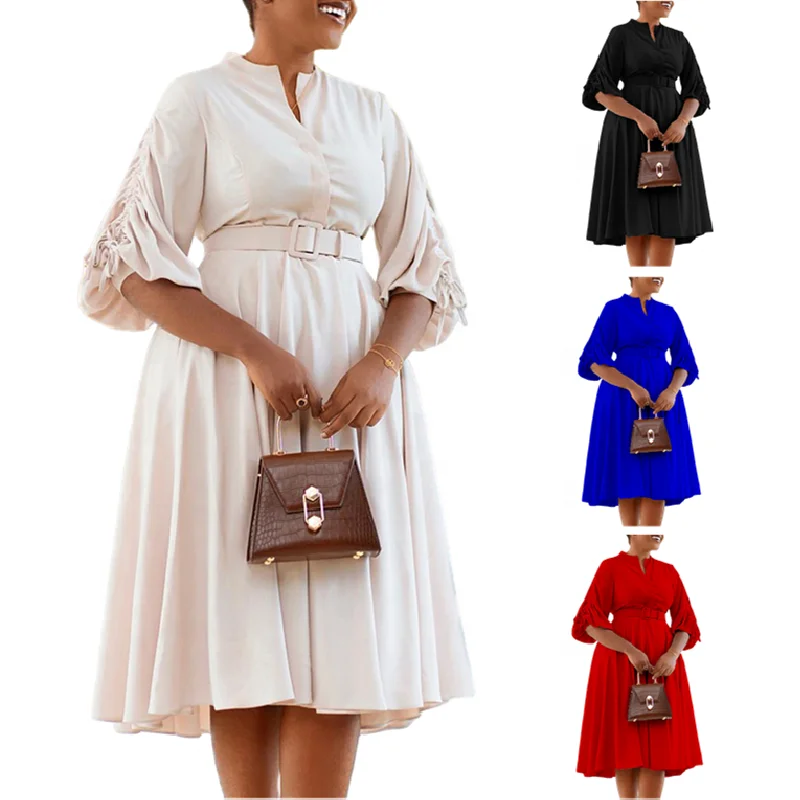 D3251 Latest Design Fashion Autumn Ladies Office Dress A-line Pleated Dress Elegant African Dresses For Women Clothing With Belt
D3251 Latest Design Fashion Autumn Ladies Office Dress A-line Pleated Dress Elegant African Dresses For Women Clothing With Belt