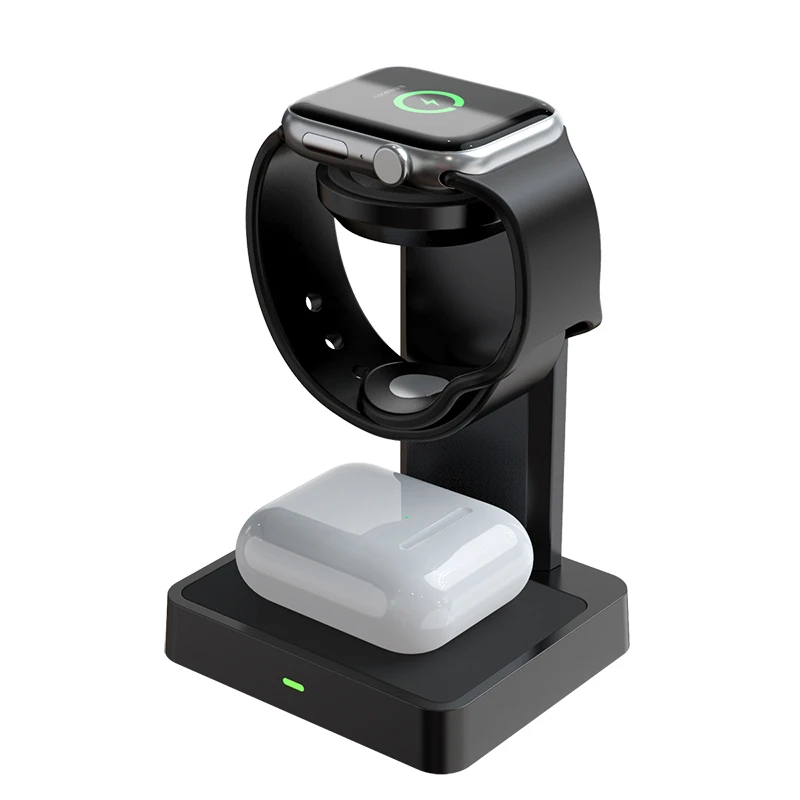 New Design 2 In 1 Earbuds Charger Qi Wireless Charging Stand Station For Apple Watch, Black
New Design 2 In 1 Earbuds Charger Qi Wireless Charging Stand Station For Apple Watch, Black