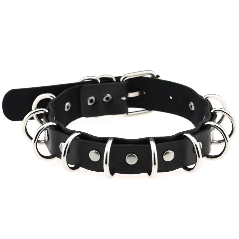 First Design Punk Goth Rivet Rings PU Leather Collar Choker Necklace-- Harajuku Soft Choker, 15 colors
First Design Punk Goth Rivet Rings PU Leather Collar Choker Necklace-- Harajuku Soft Choker, 15 colors