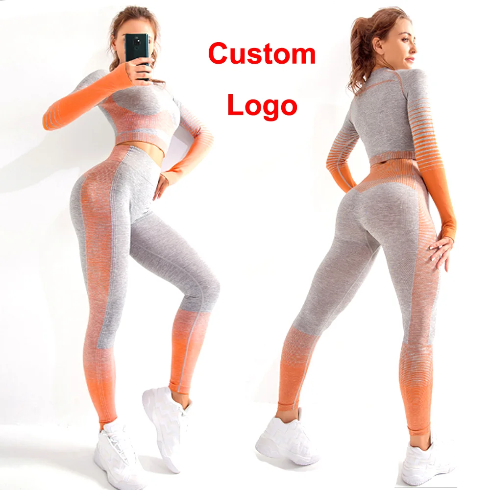 Wholesale custom plus size yoga set women 2020 sports workout two piece set women clothing gym wear fitness seamless yoga set, Orange/gray/others
Wholesale custom plus size yoga set women 2020 sports workout two piece set women clothing gym wear fitness seamless yoga set, Orange/gray/others
